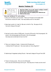 Worksheets for kids - monster_problems_2
